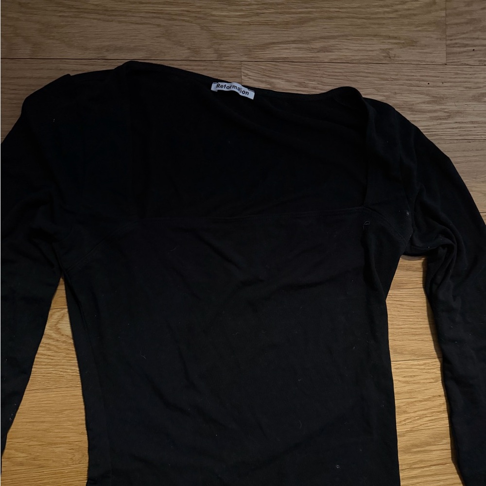 Reformation Black Long Sleeve Top